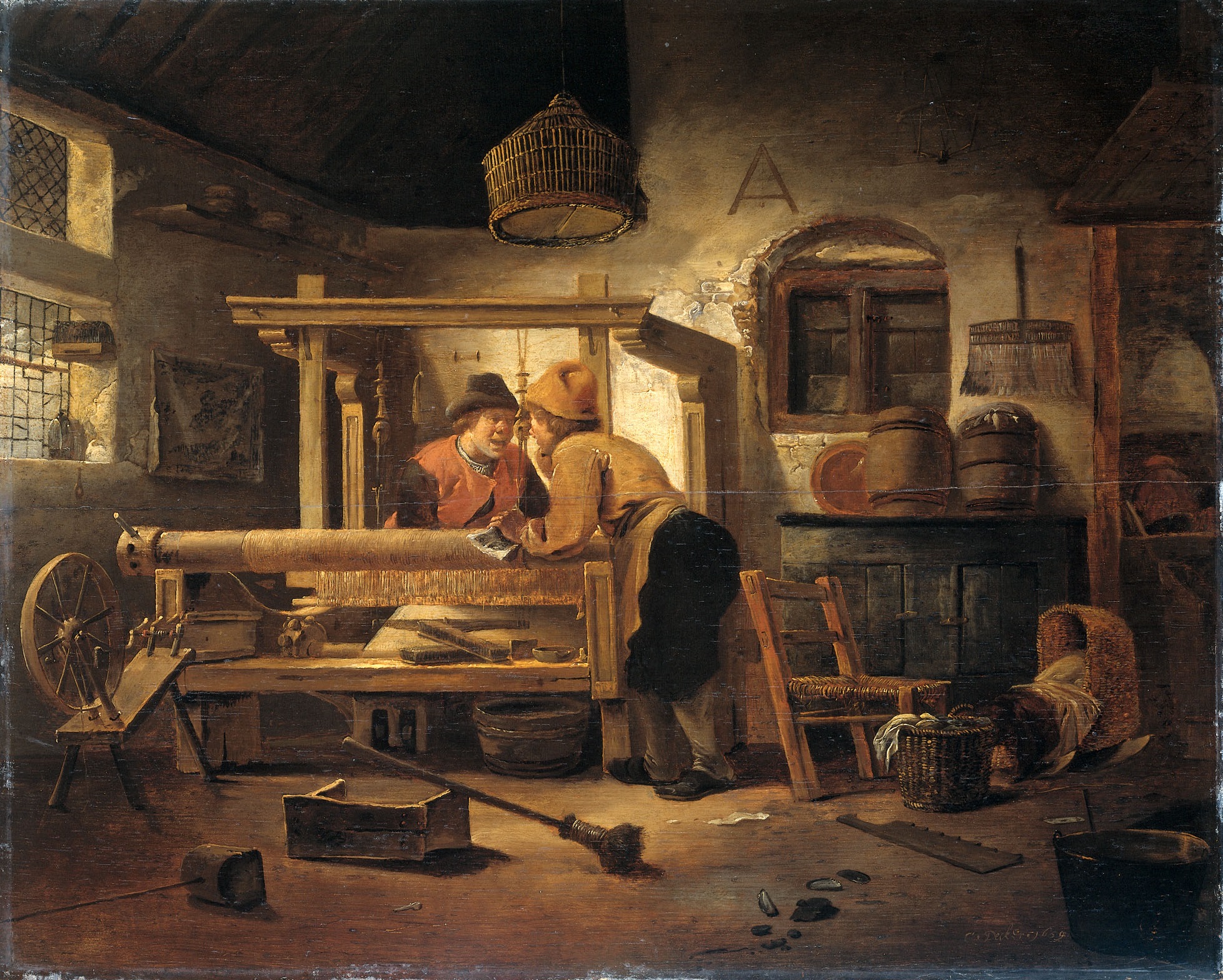 Atelier de tisserand au 17ème siècle